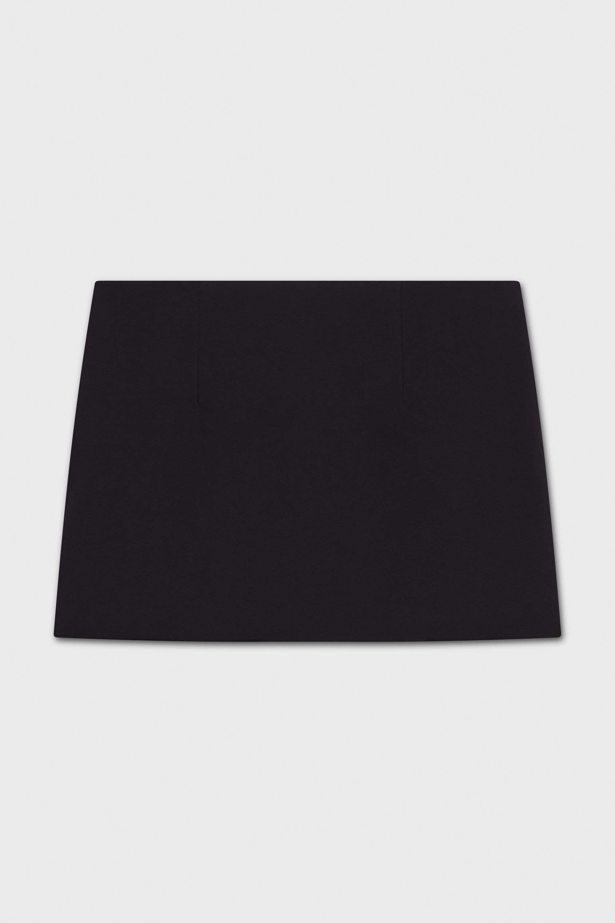BLACK RAW EDGE MINI SKIRT