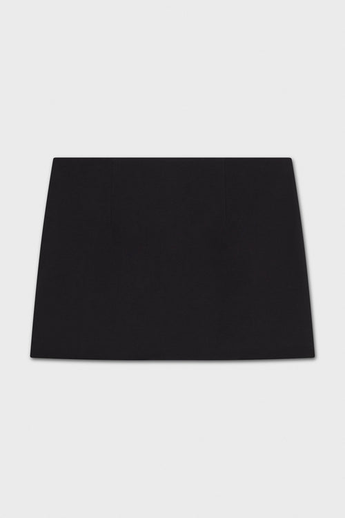 BLACK RAW EDGE MINI SKIRT
