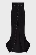 MAXI DENIM SKIRT BLACK STONEWASHED