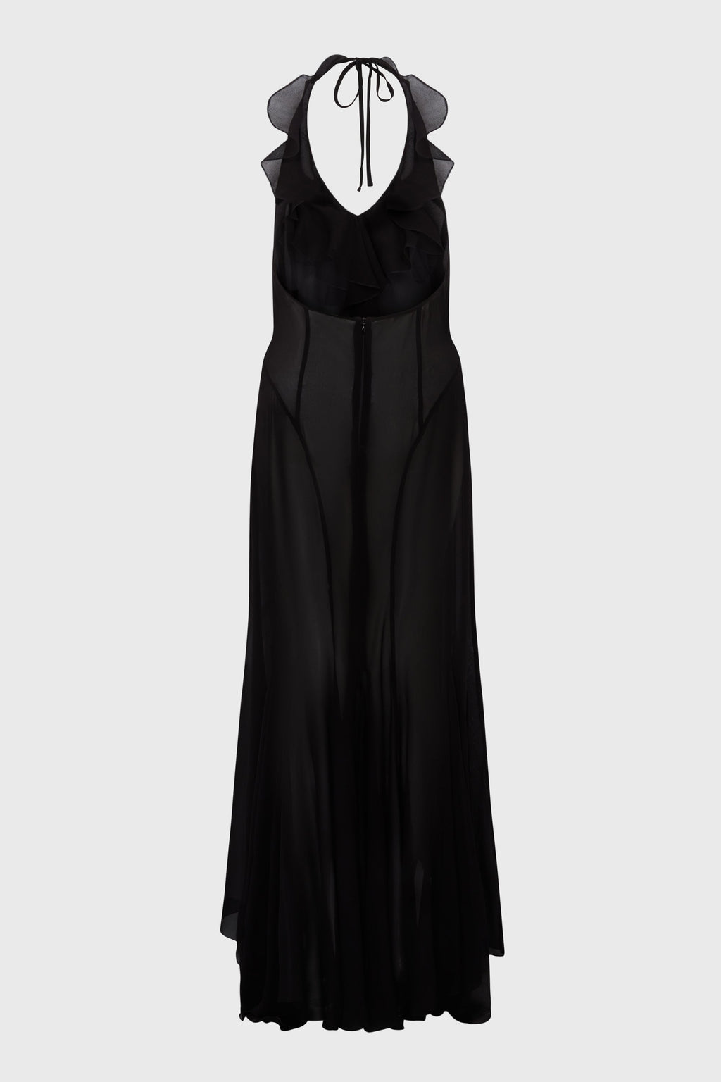 RECYCLED VISCOSE CHIFFON MAXI DRESS