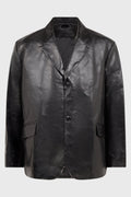 CLASSIC FIT BLAZER JACKET IN LEATHER
