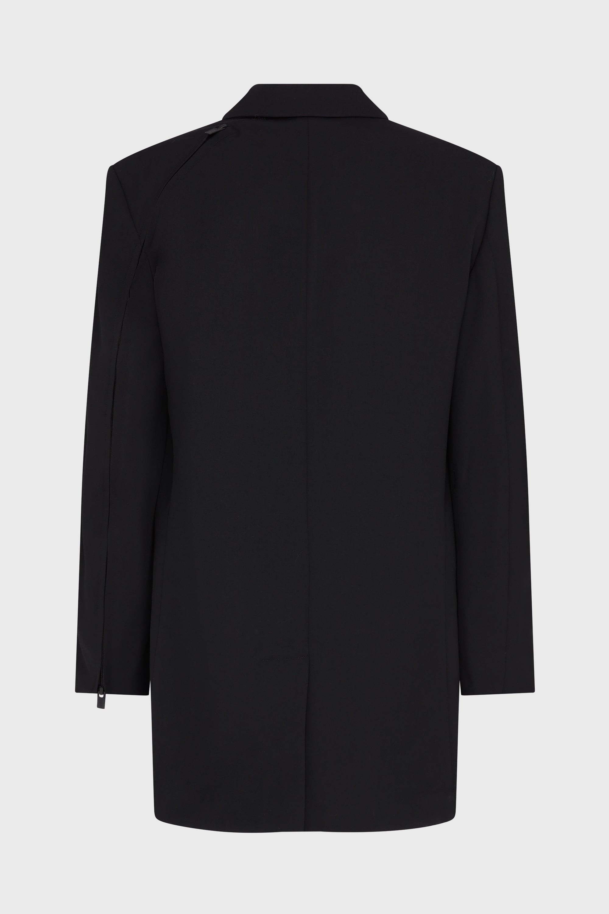 ZIP DETAIL PANELED JACKET BLACK