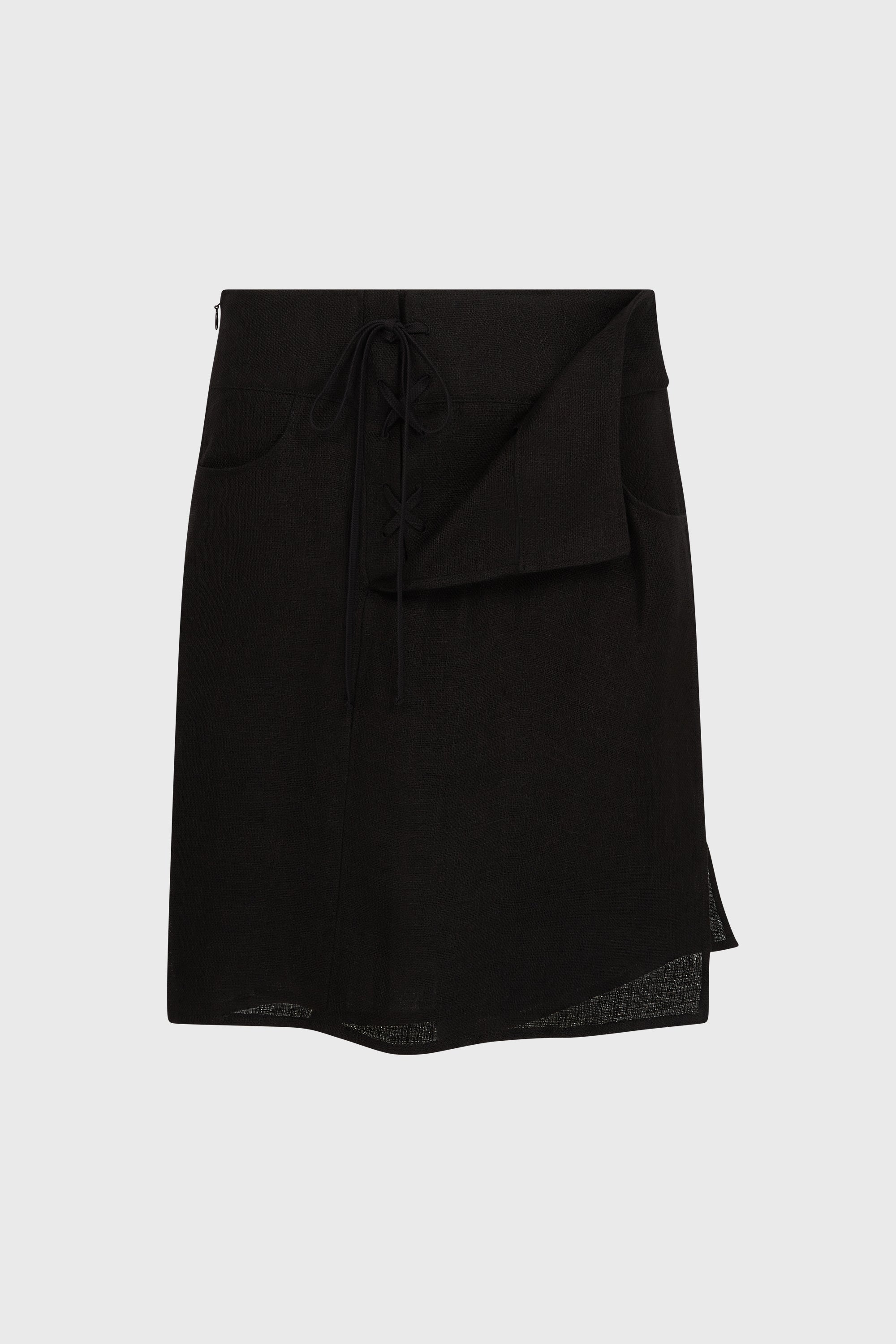 R LACE-UP MINI SKIRT