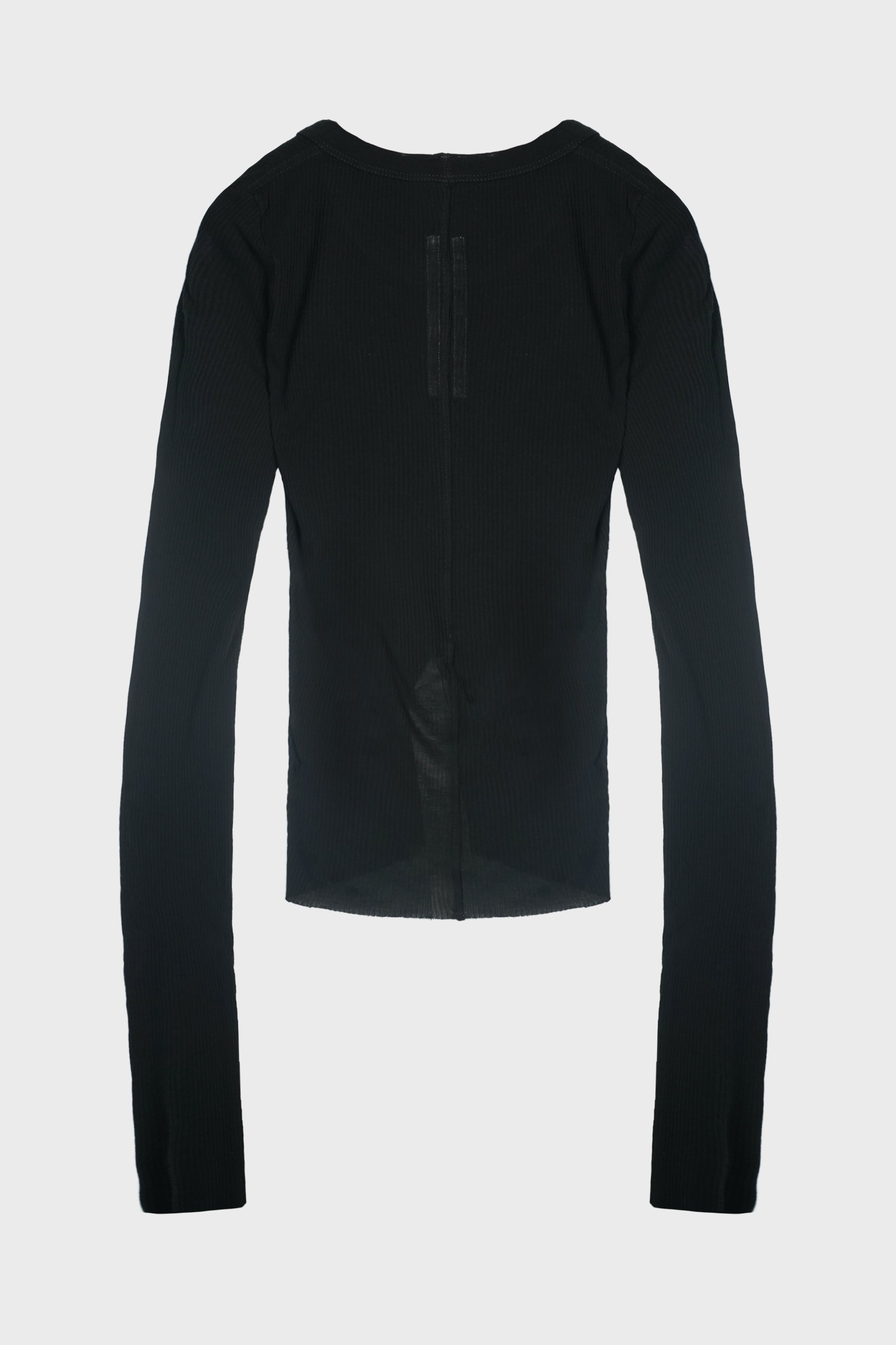 CROPPED RIB LS T BLACK