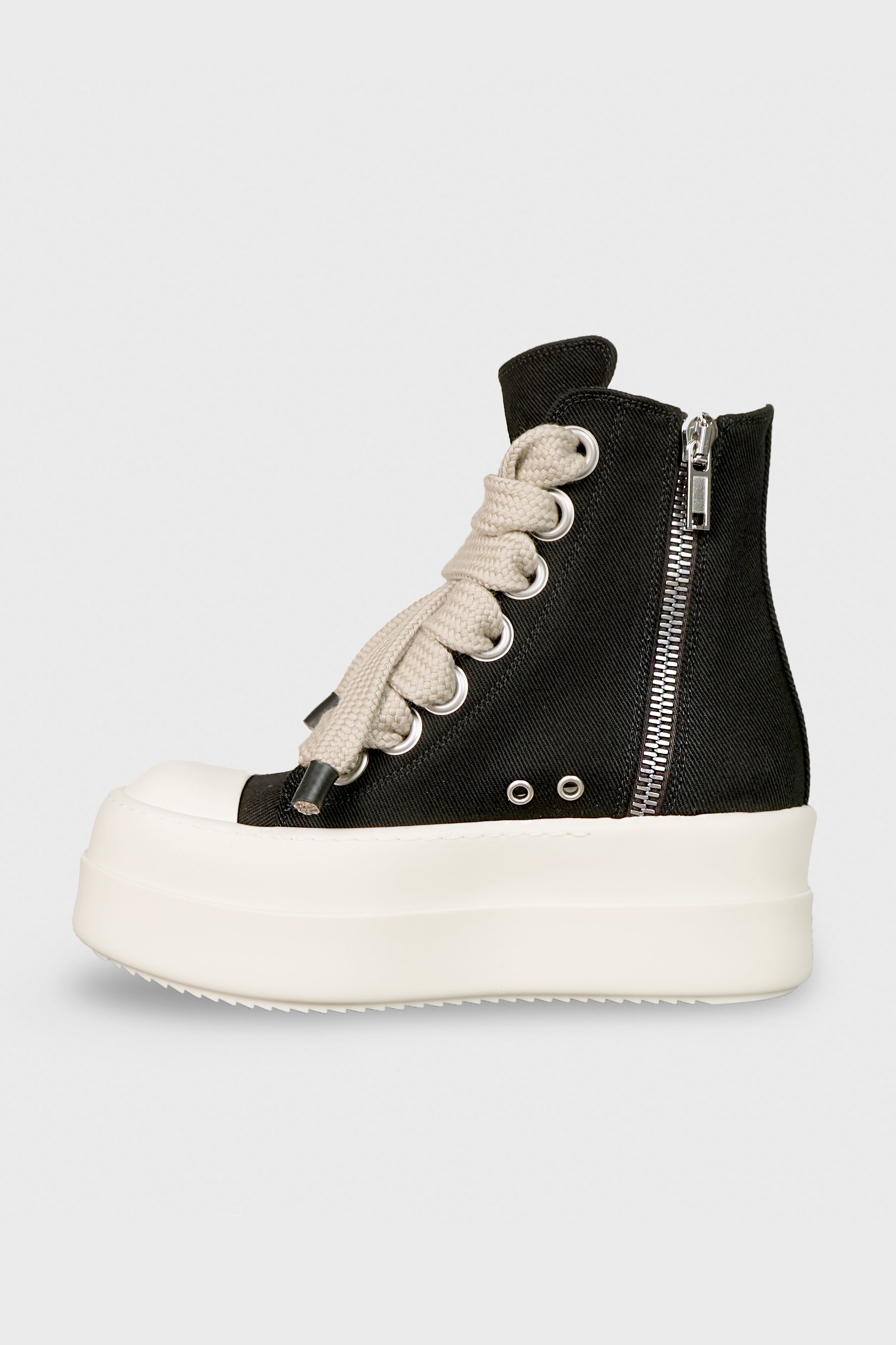 RICK OWENS DRKSHDW - MEGA BUMPER JUMBOLACE SNEAKS BLACK/MILK/MILK