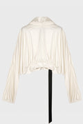 CROPPED HOODED TOP CREAM