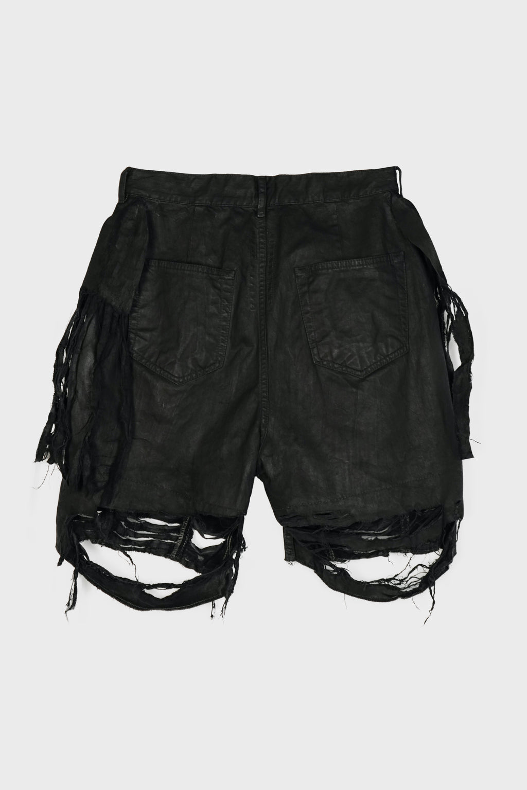 SLIVERED TIGHT CUT OFFS BLACK