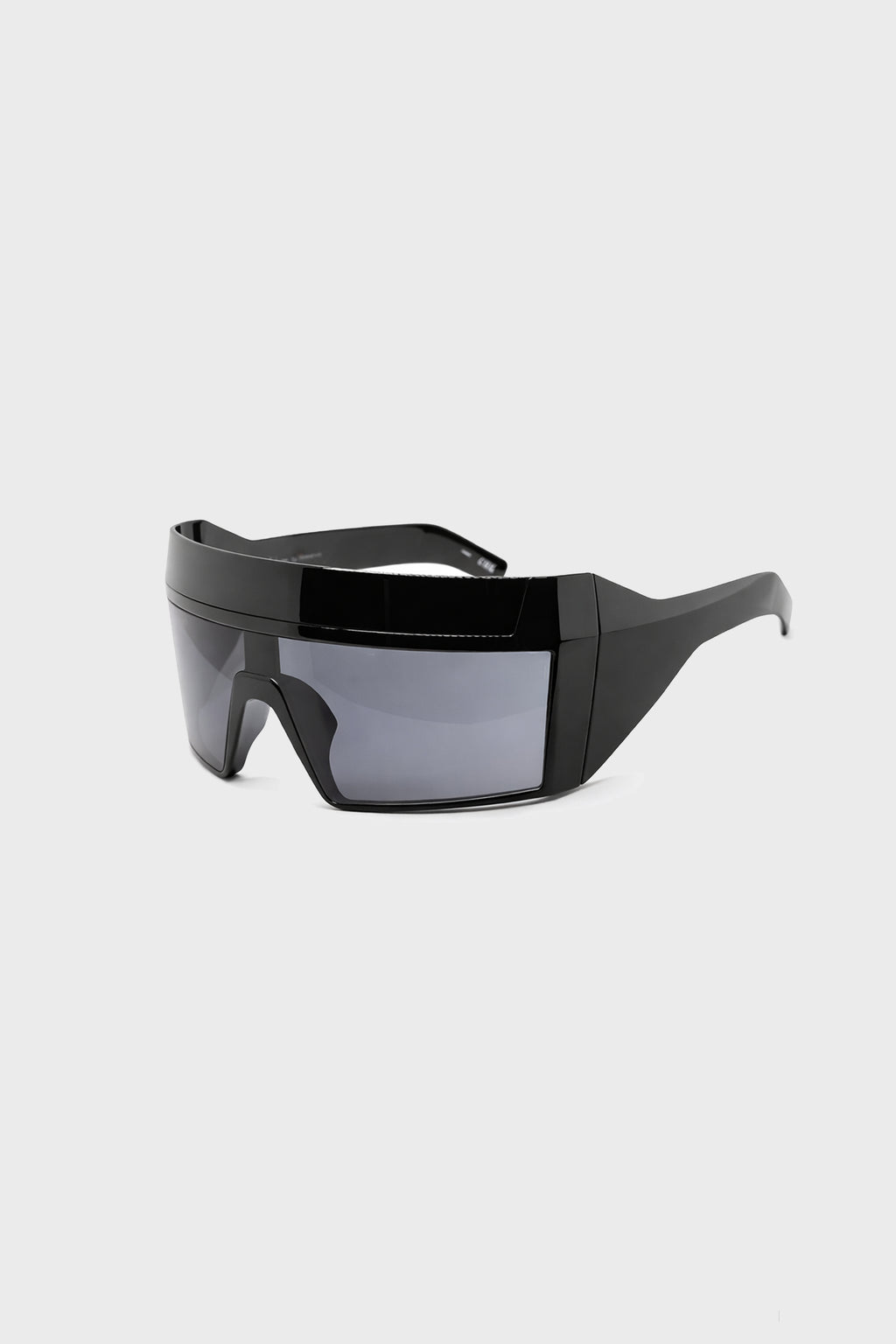SUNGLASSES REV SHINY BLACK TEMPLES/BLACK LENS
