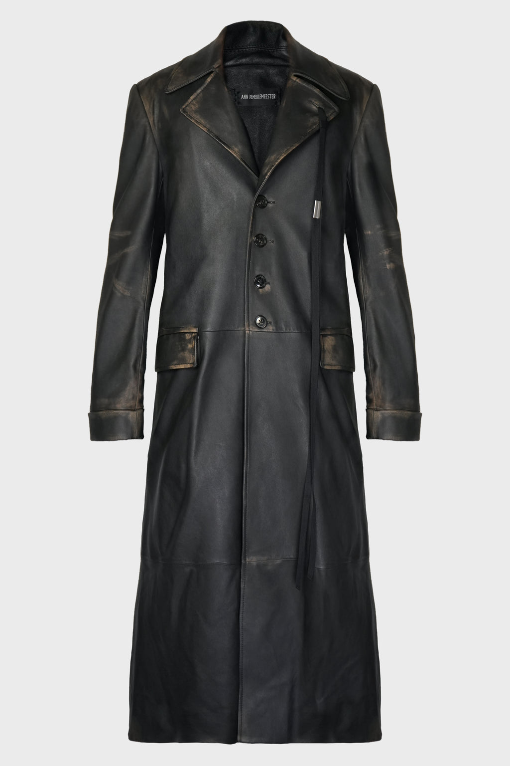 AILO X-LONG BELTED COAT BLACK/NUDE