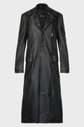 AILO X-LONG BELTED COAT BLACK/NUDE
