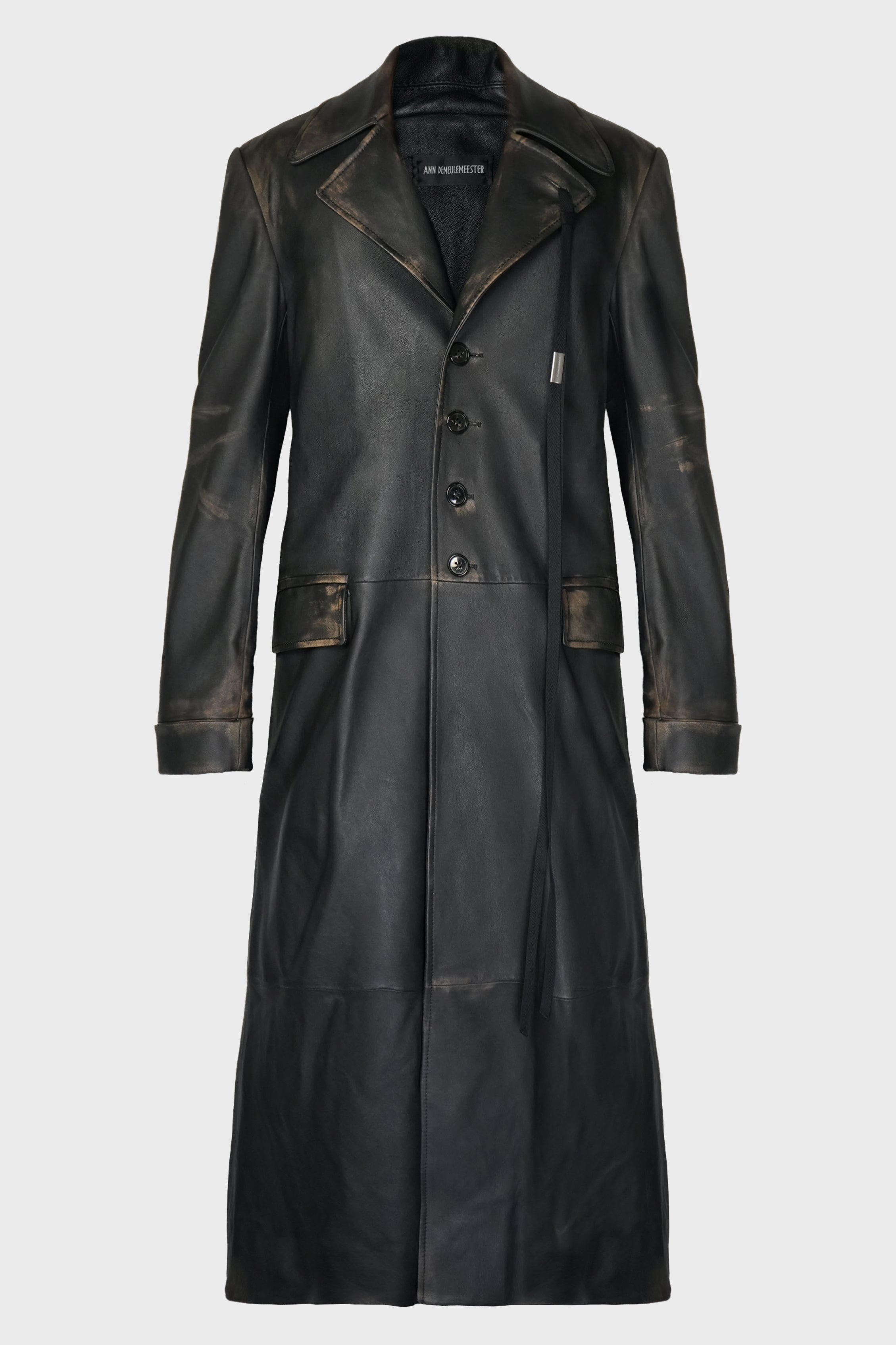AILO X-LONG BELTED COAT BLACK/NUDE