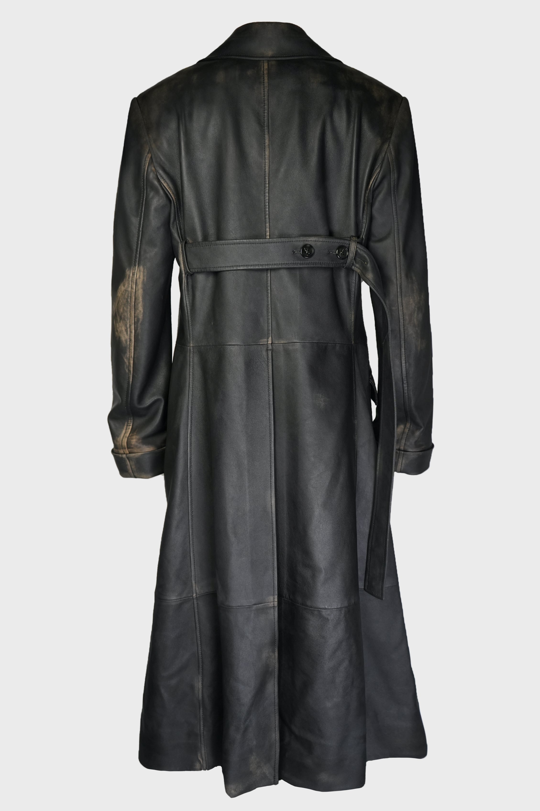 AILO X-LONG BELTED COAT BLACK/NUDE