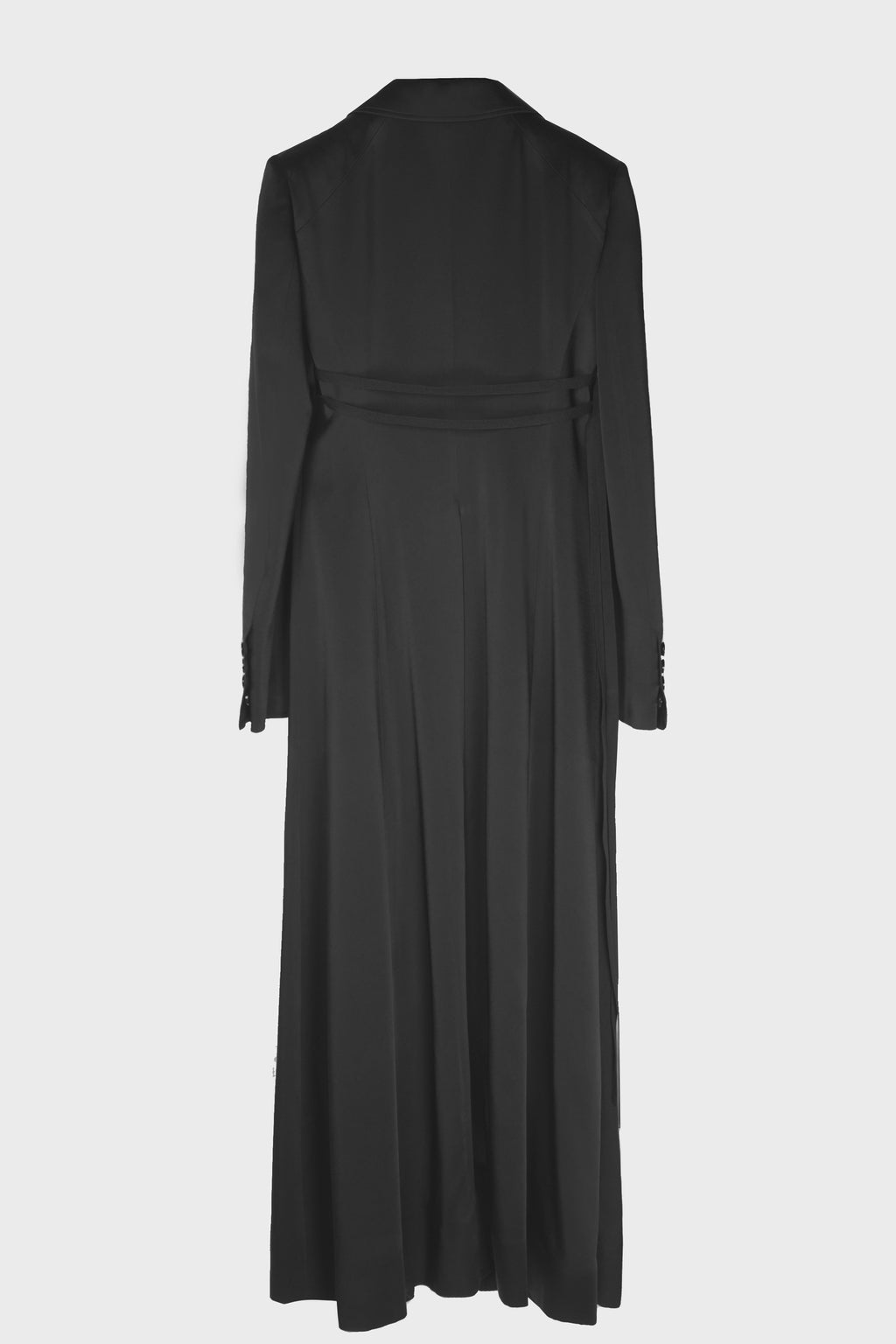 ABKE X-LONG OPEN FRONT FITTED COAT BLACK