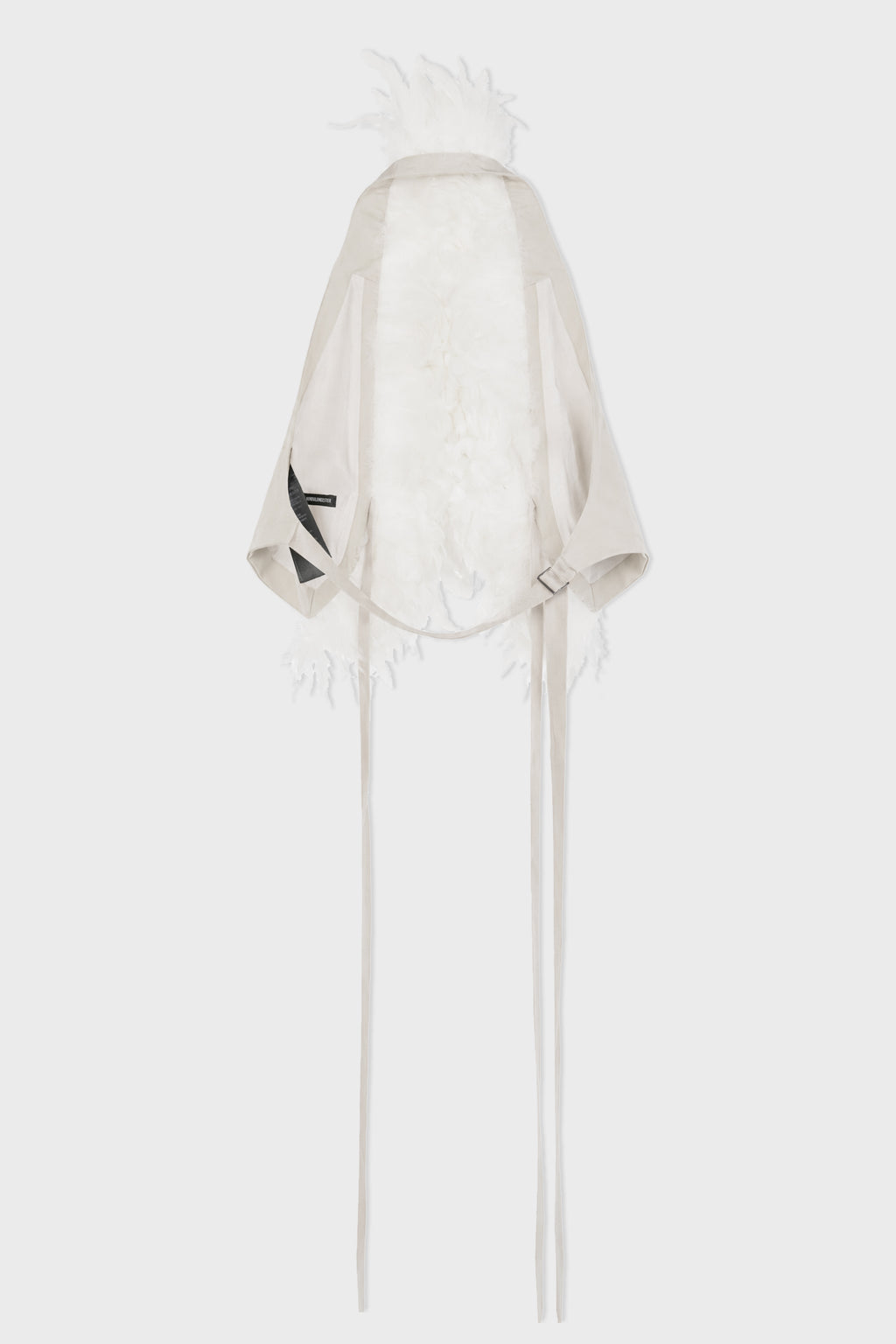 IDJE OPEN WAISTCOAT WITH FEATHERS OYSTER