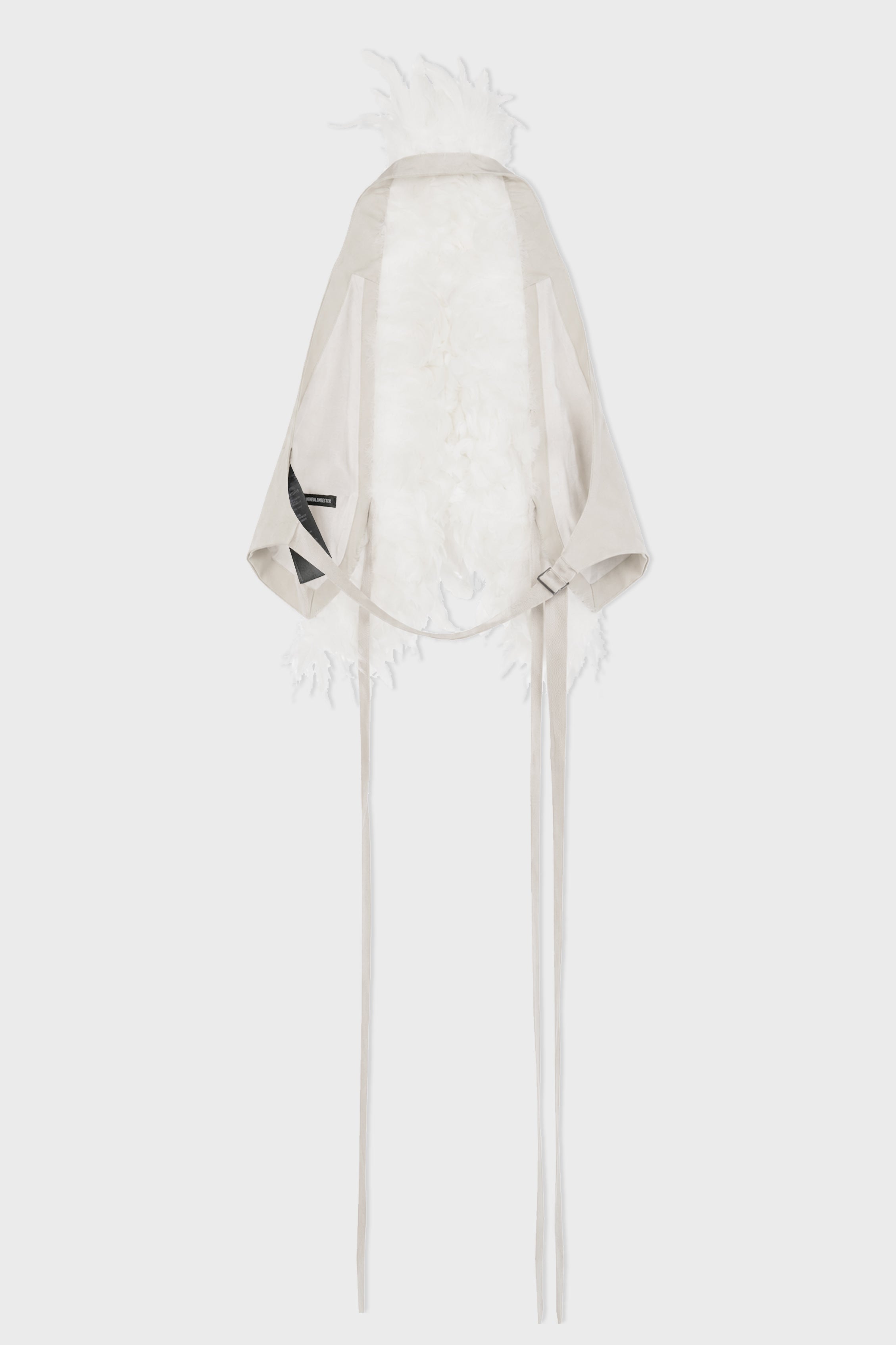 IDJE OPEN WAISTCOAT WITH FEATHERS OYSTER