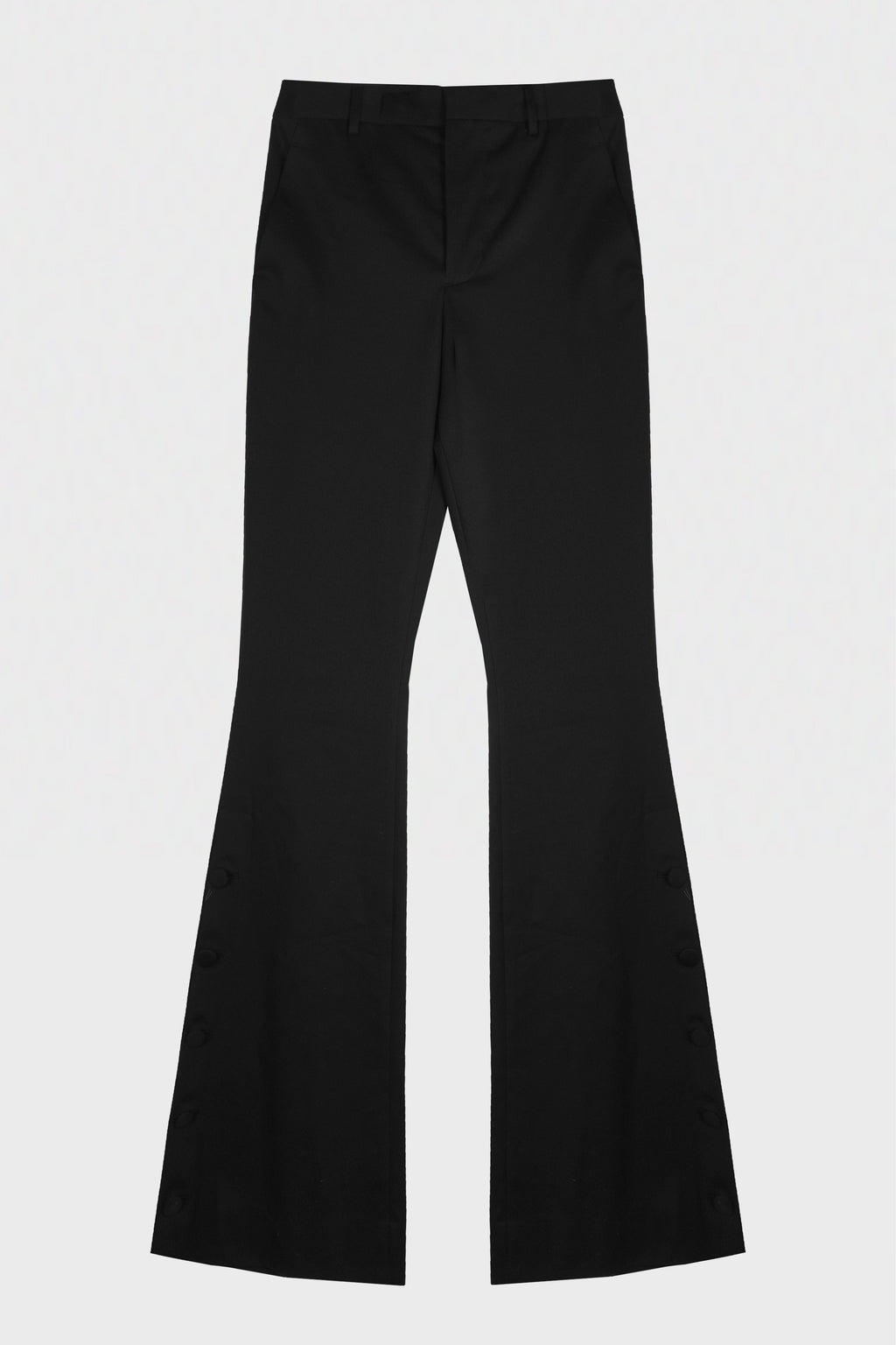 ENYA SLIM FIT BOOTCUT TROUSERS WITH BUTTON CLOSURE SLITS BLACK