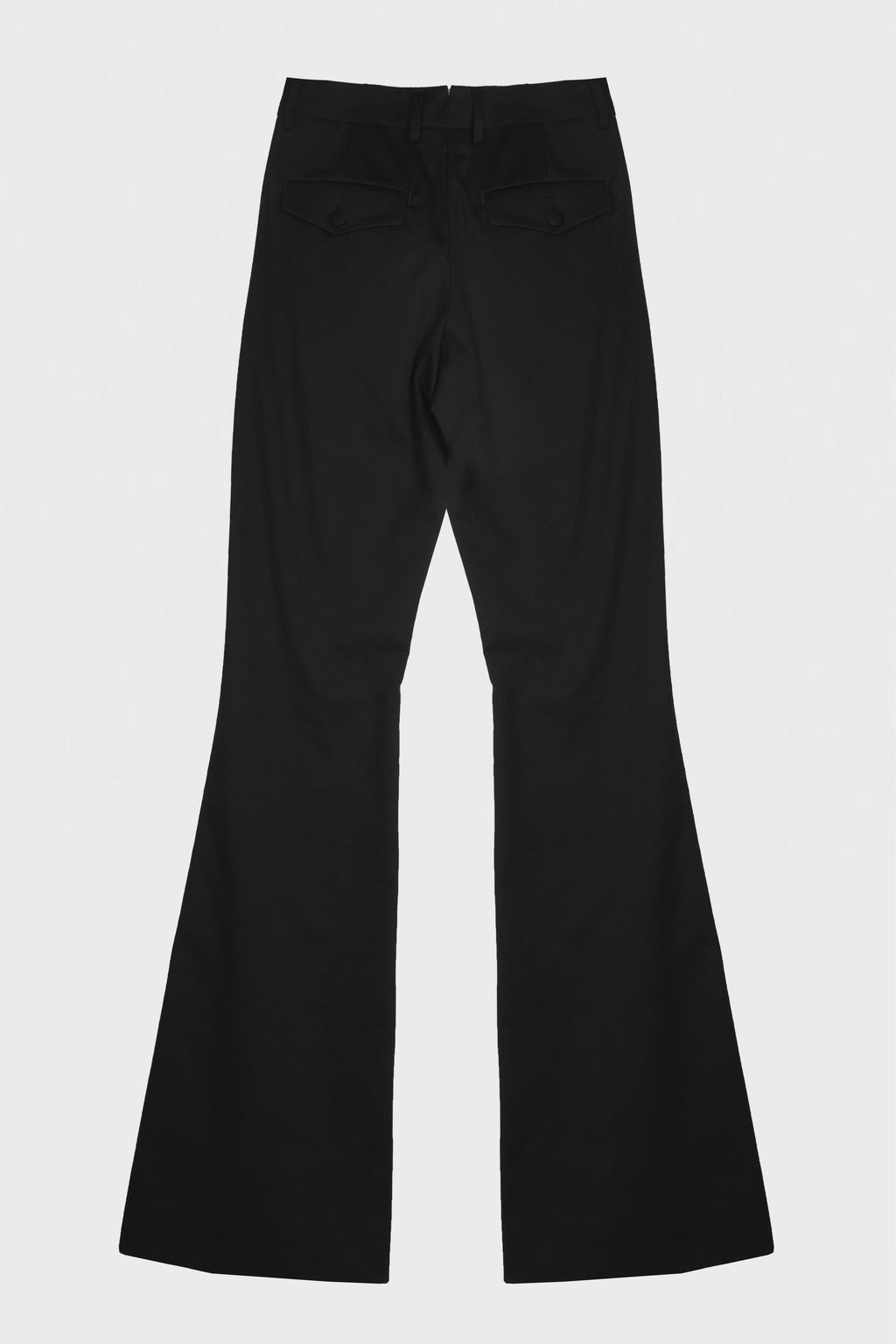 ENYA SLIM FIT BOOTCUT TROUSERS WITH BUTTON CLOSURE SLITS BLACK