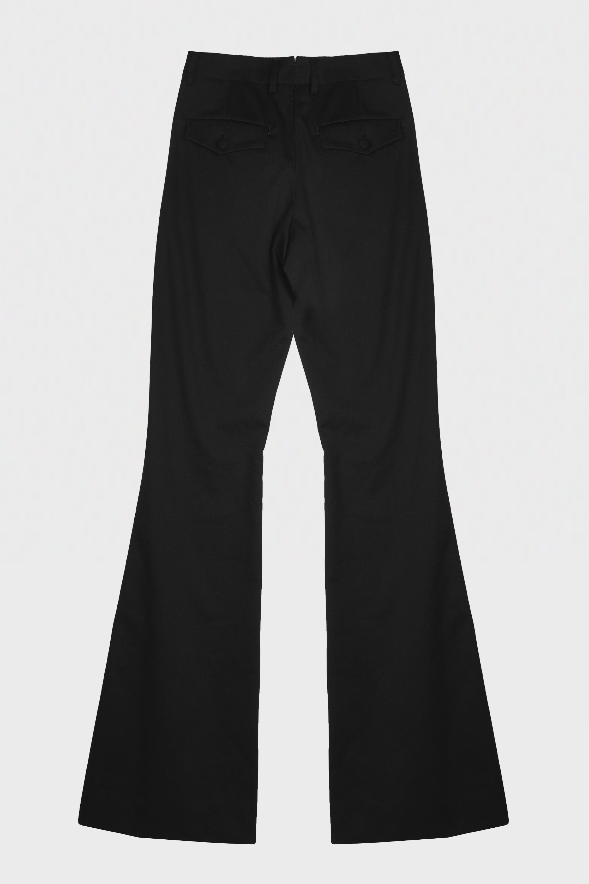 ENYA SLIM FIT BOOTCUT TROUSERS WITH BUTTON CLOSURE SLITS BLACK