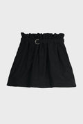 HAGA PLEATED MINISKIRT WITH BELT BLACK