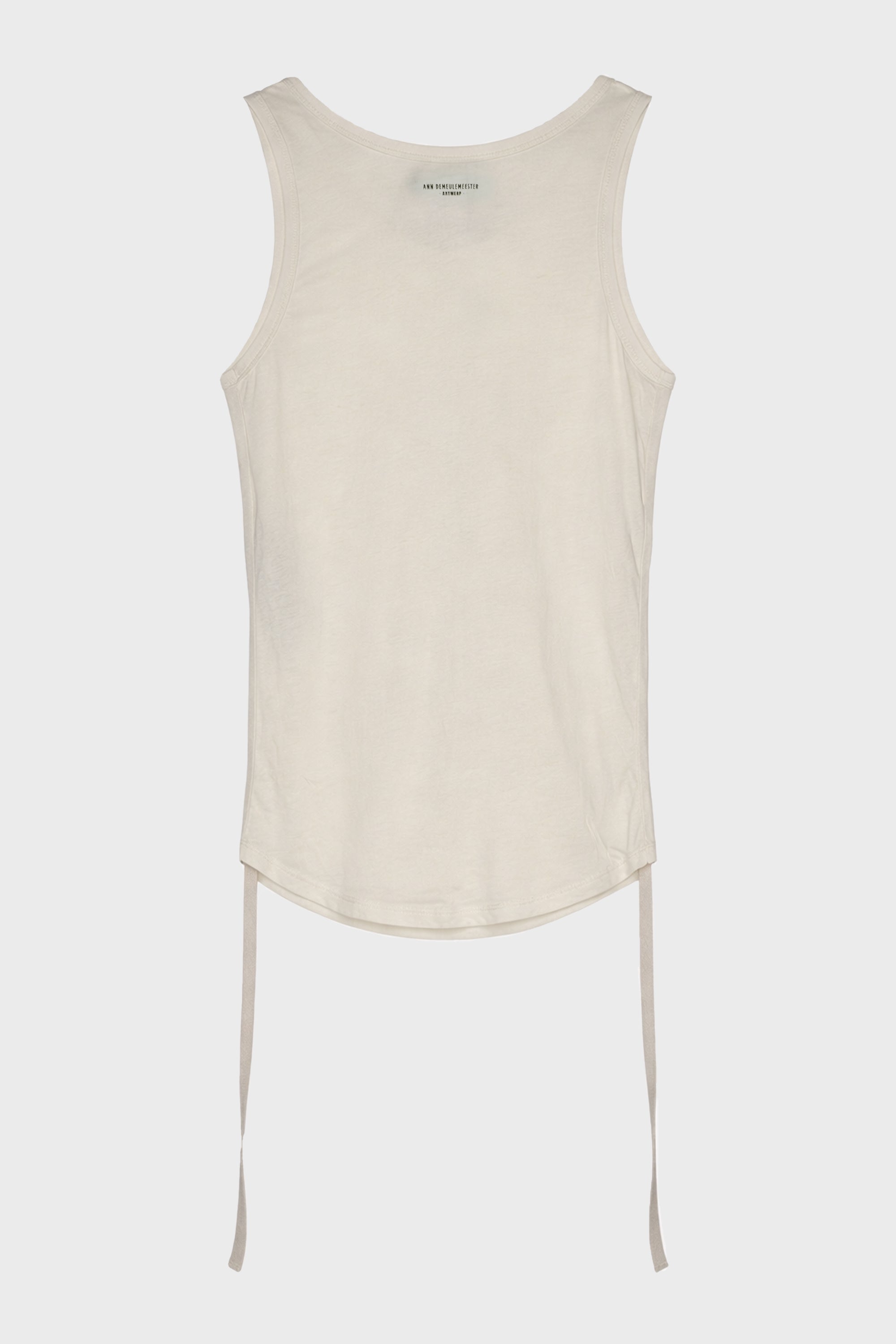 MEXI WRINKLED CROPPED TANK TOP WITH "WILDFLOWER" PRINT IVORY