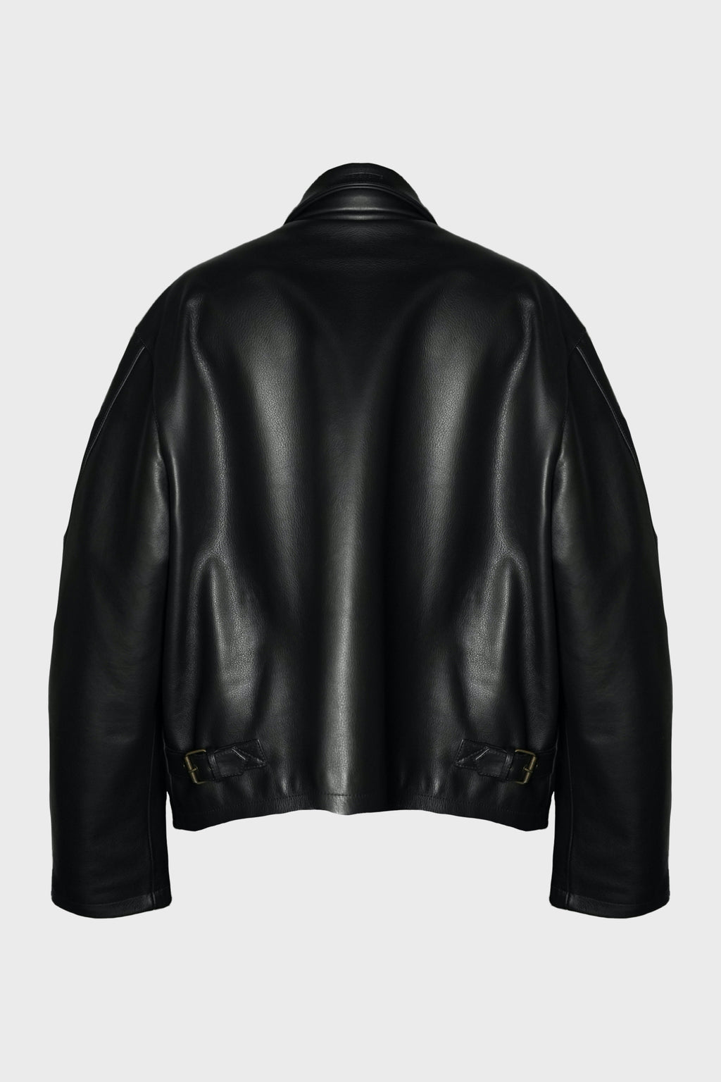 BIKER CROSS SLEEVES LEATHER JACKET BLACK