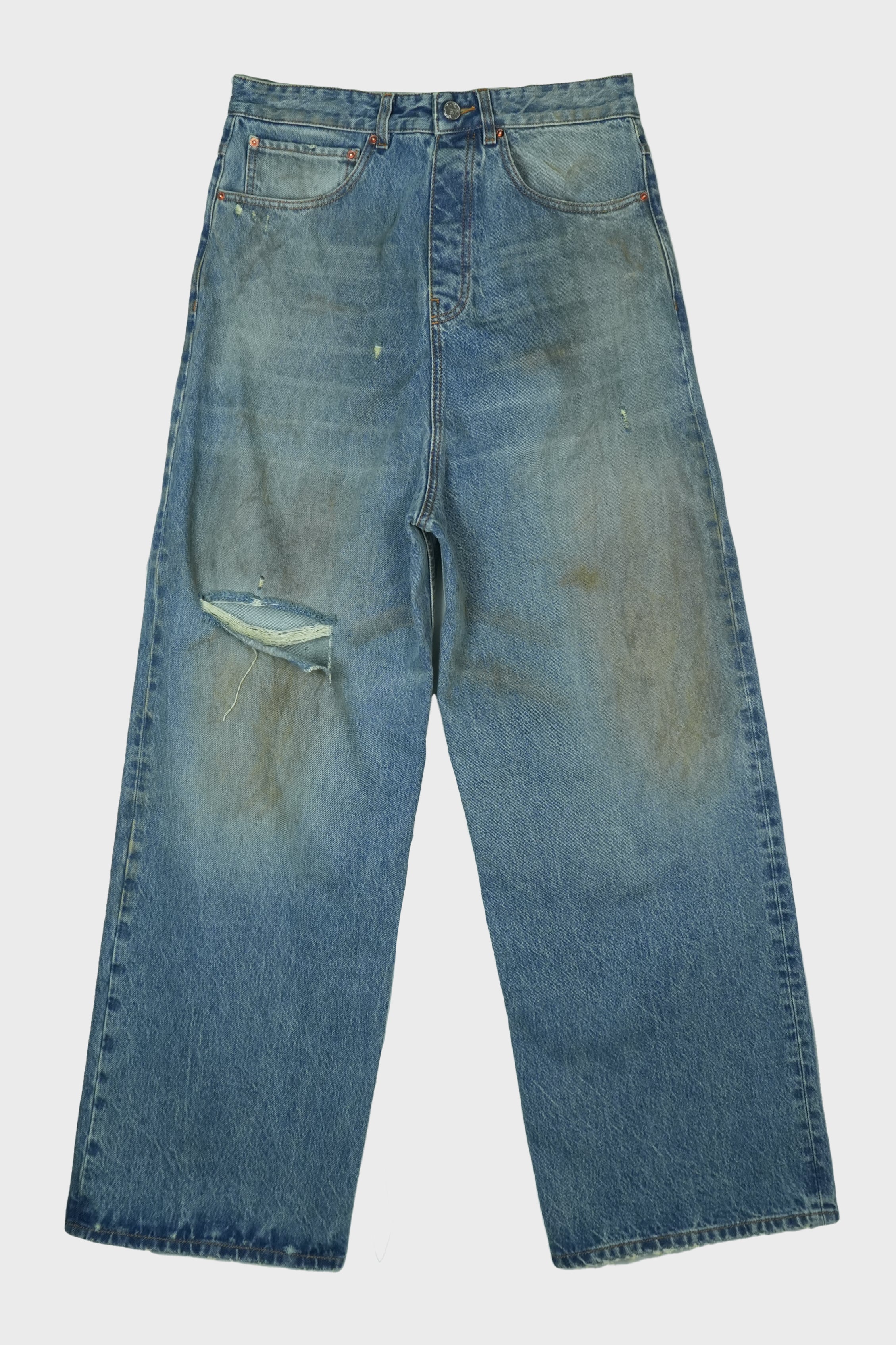 BACK-TO-FRONT JEANS DISTRESSED LIGHT BLUE