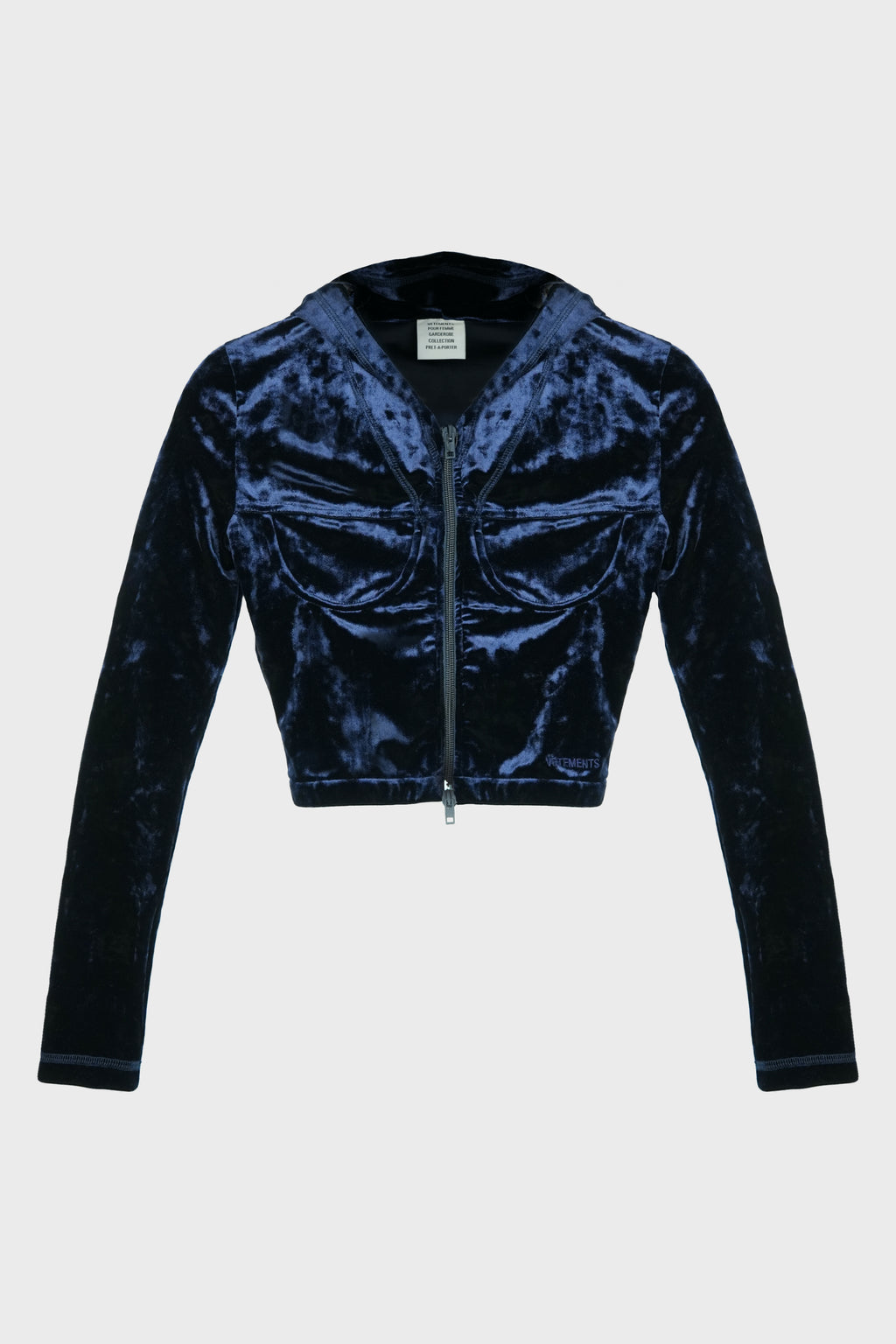 VELVET ZIP-UP NAVY