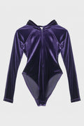 VELVET BODY WITH A HOOD PURPLE