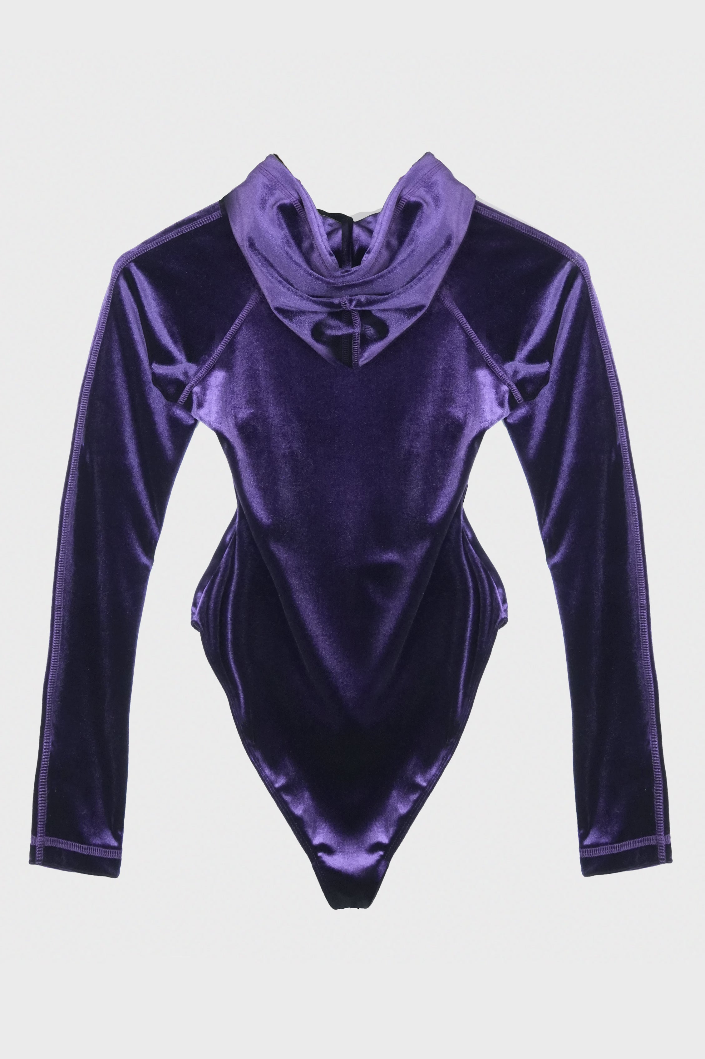 VELVET BODY WITH A HOOD PURPLE