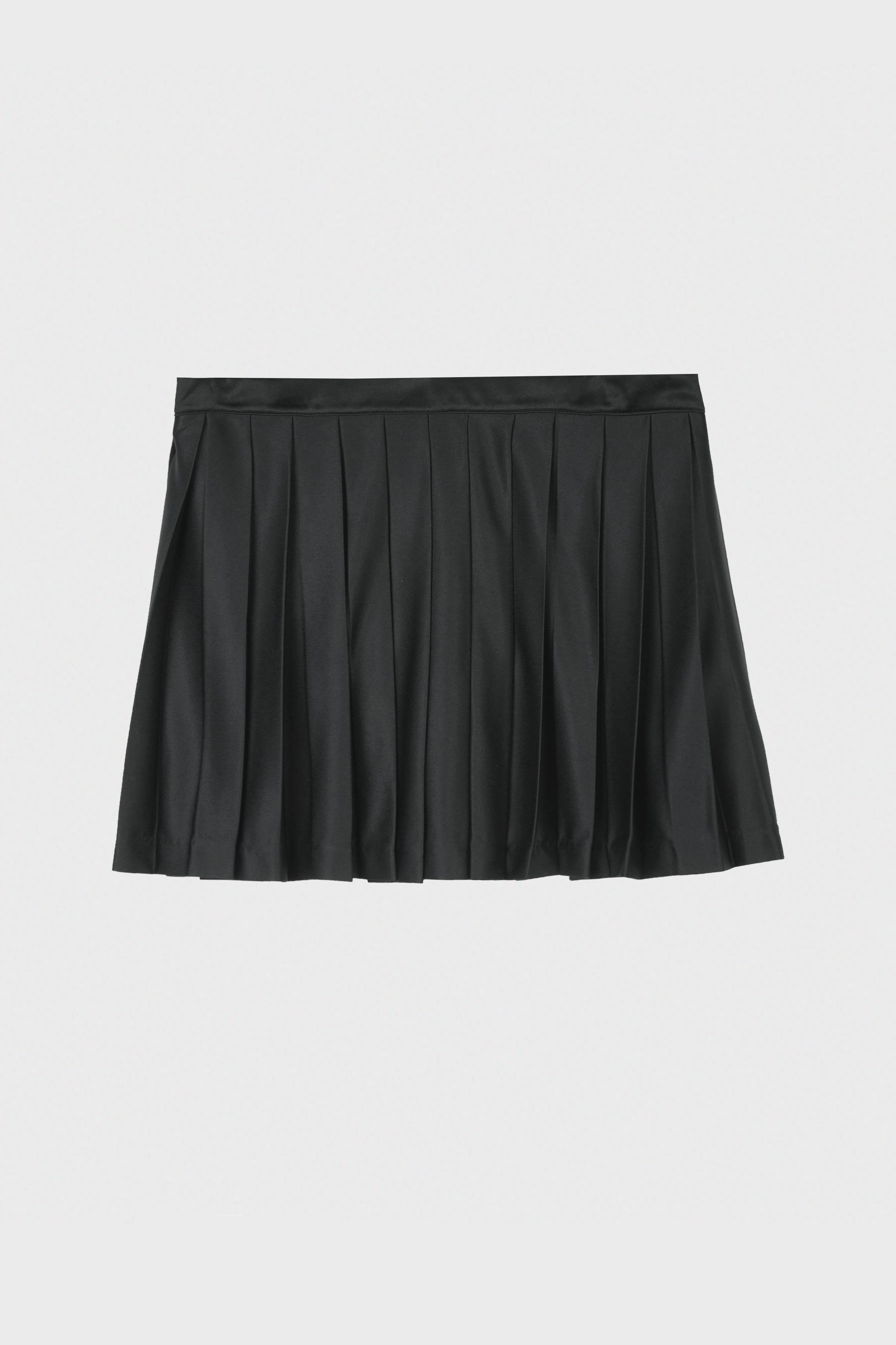 OPEN BACK PLEATED LOGO SKIRT BLACK