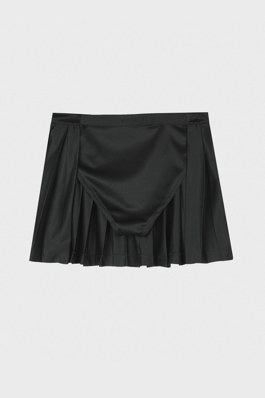 OPEN BACK PLEATED LOGO SKIRT BLACK