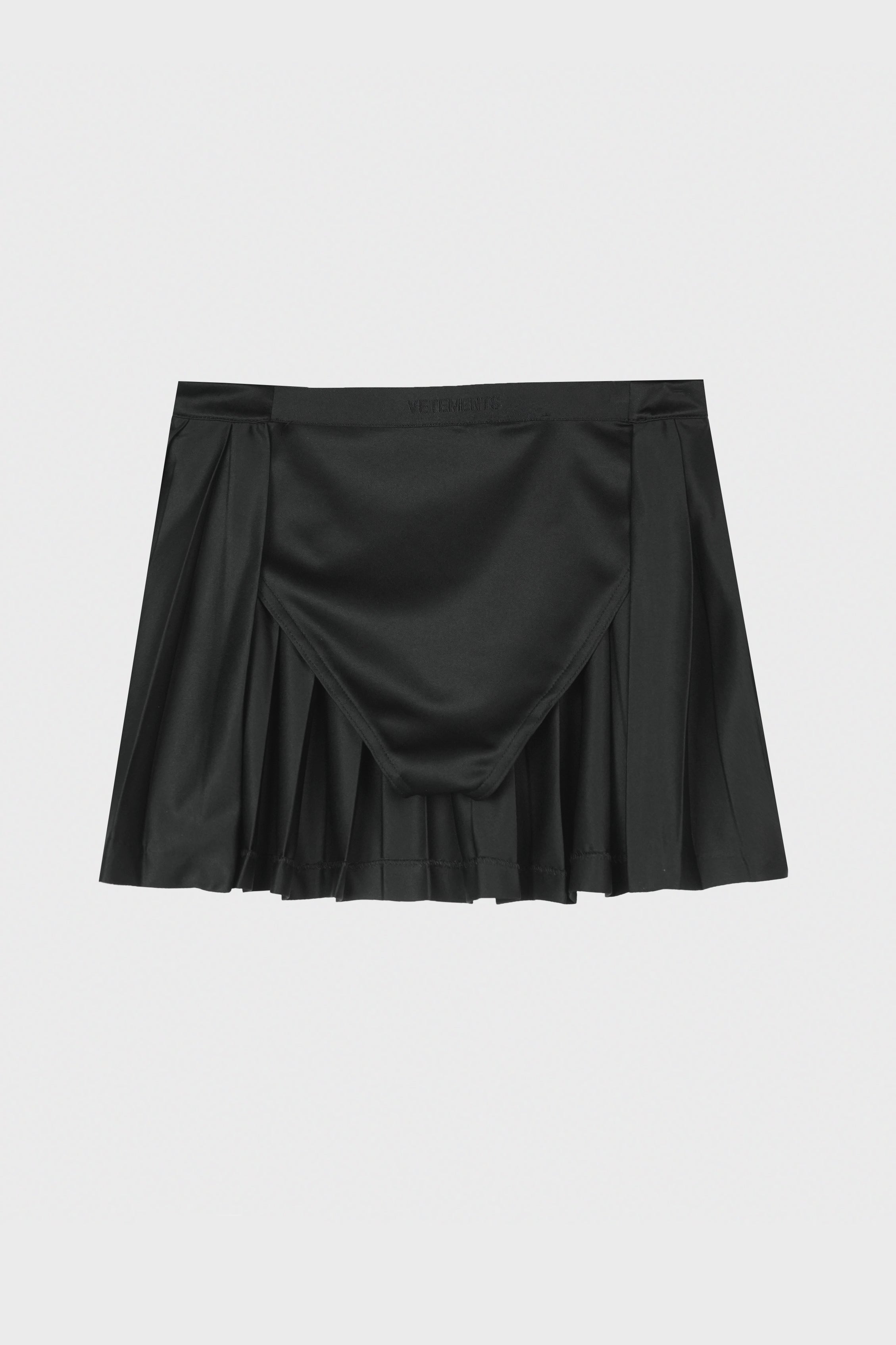 OPEN BACK PLEATED LOGO SKIRT BLACK