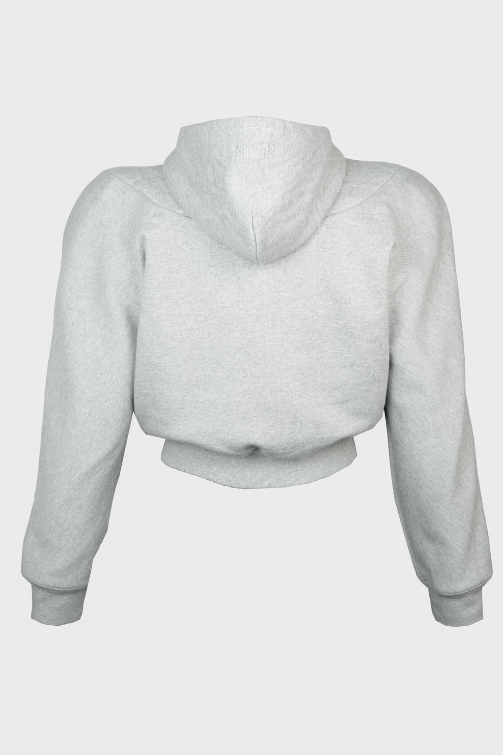 ROUND SHOULDER ZIP-UP HOODIE GREY MELANGE