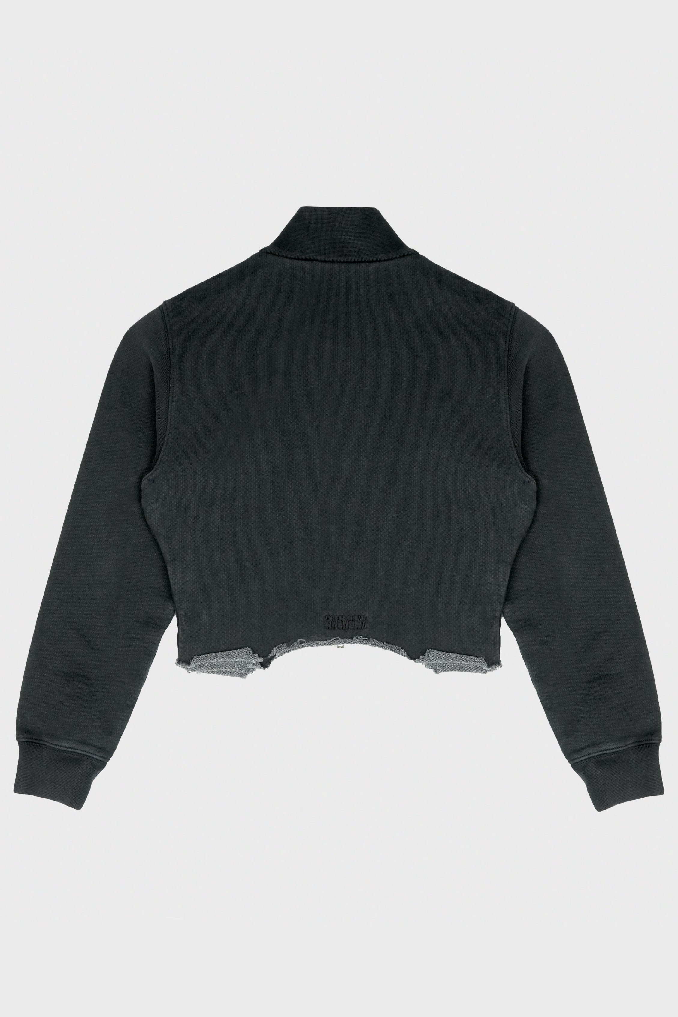 UPSIDE-DOWN LOGO ZIP-UP HOODIE BLACK