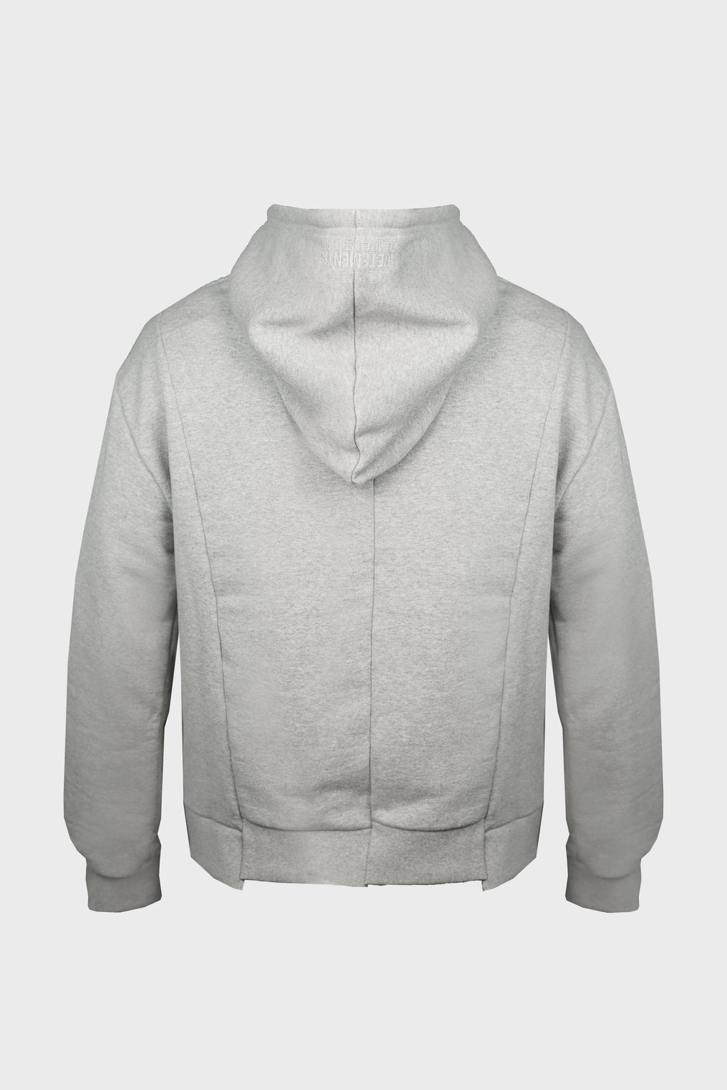 CUT-UP LOGO FITTED HOODIE GREY MELANGE