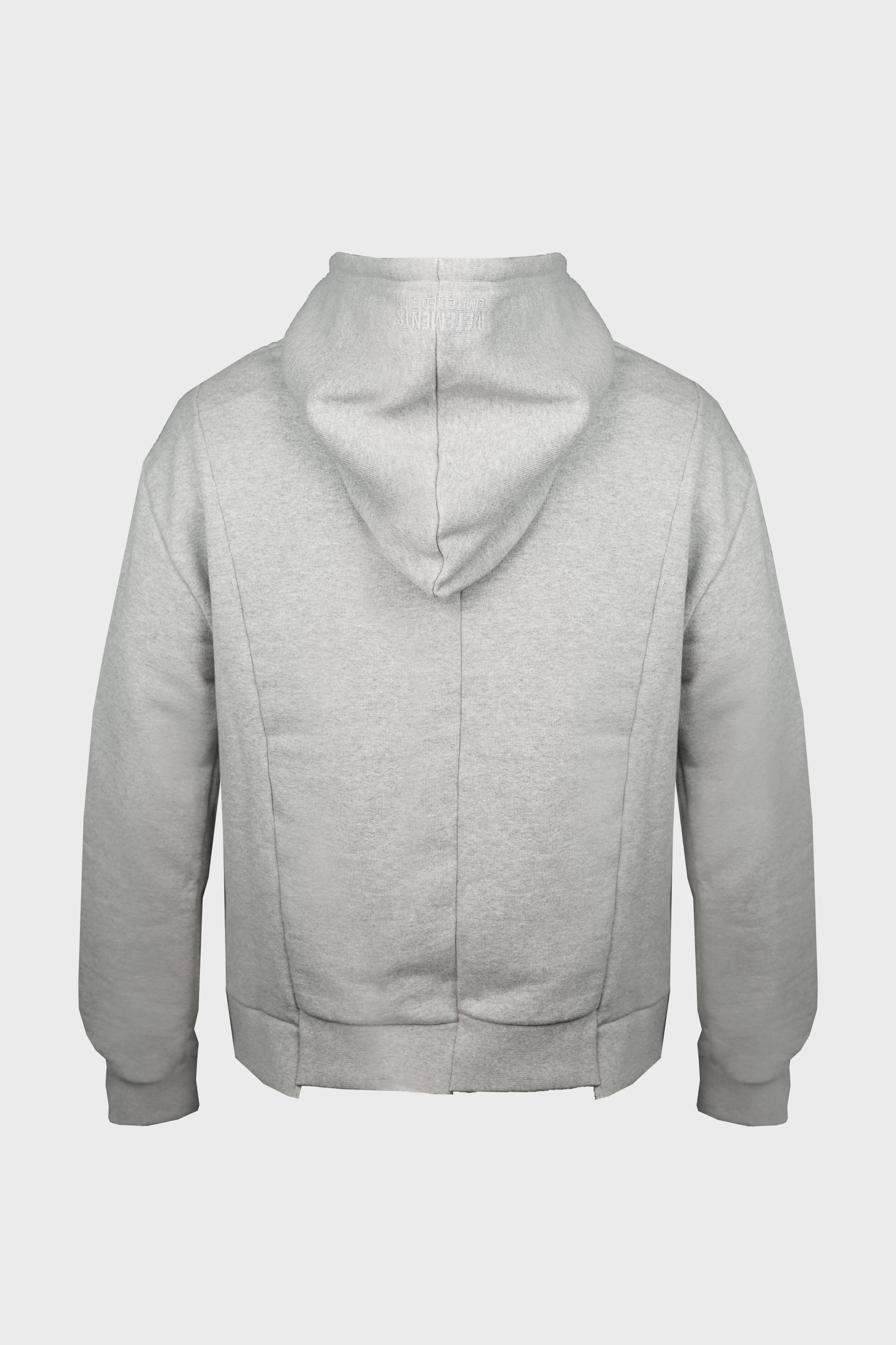 CUT-UP LOGO FITTED HOODIE GREY MELANGE