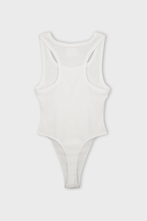 BIKER CROSS LOGO BODYSUIT WHITE