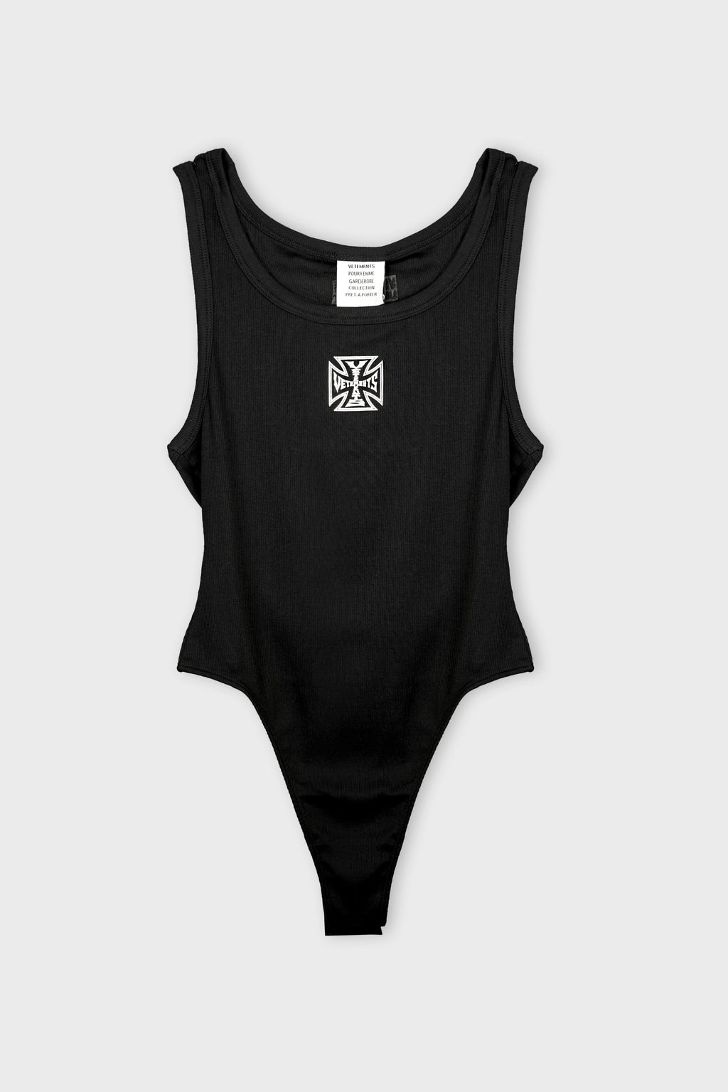 BIKER CROSS LOGO BODYSUIT BLACK