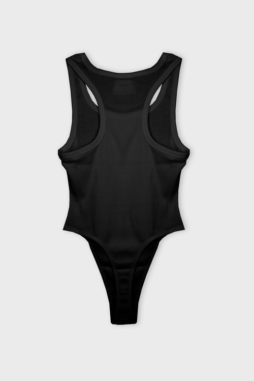 BIKER CROSS LOGO BODYSUIT BLACK