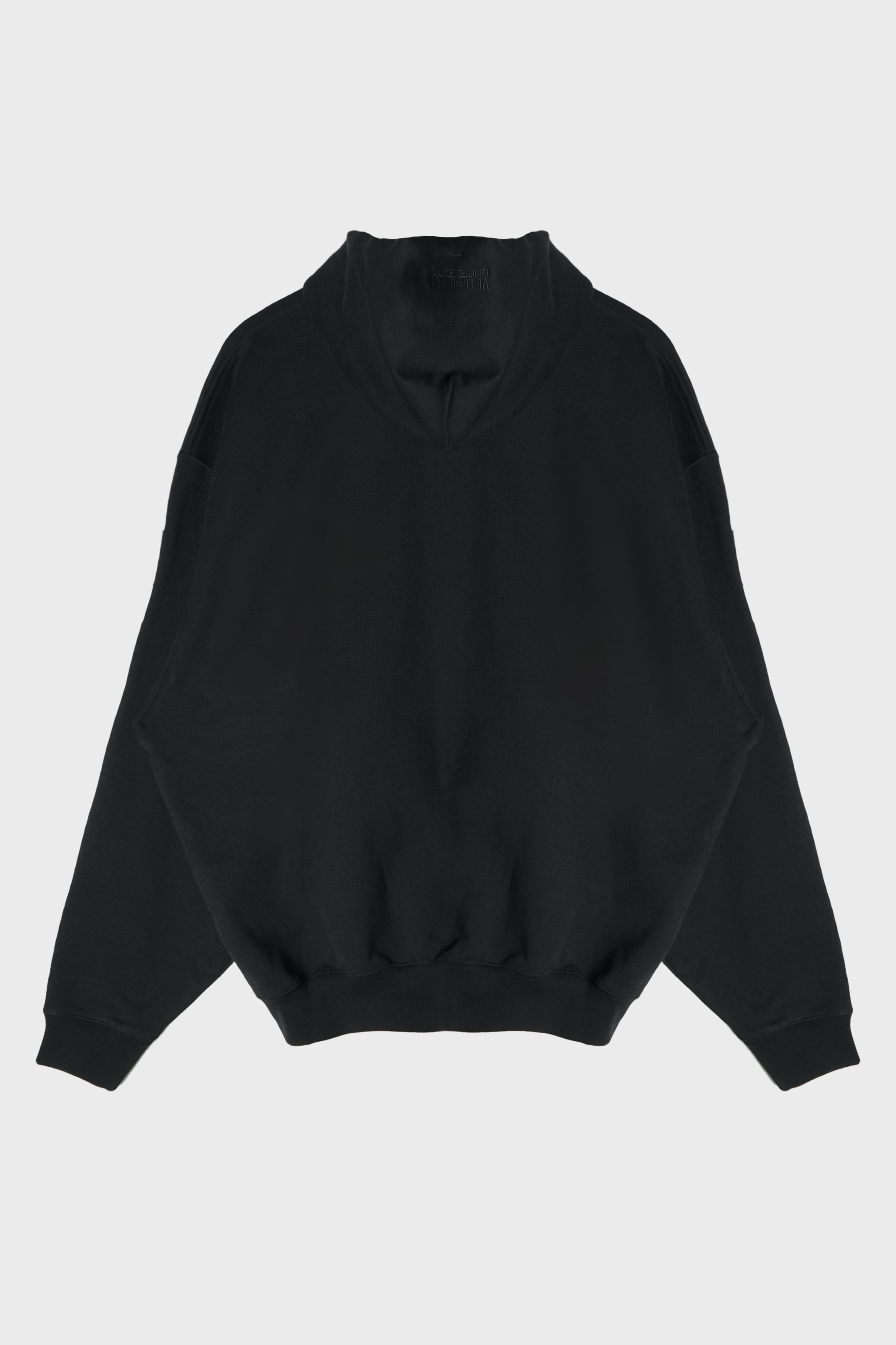 LEATHER BIKER CROSS ZIP-UP HOODIE BLACK