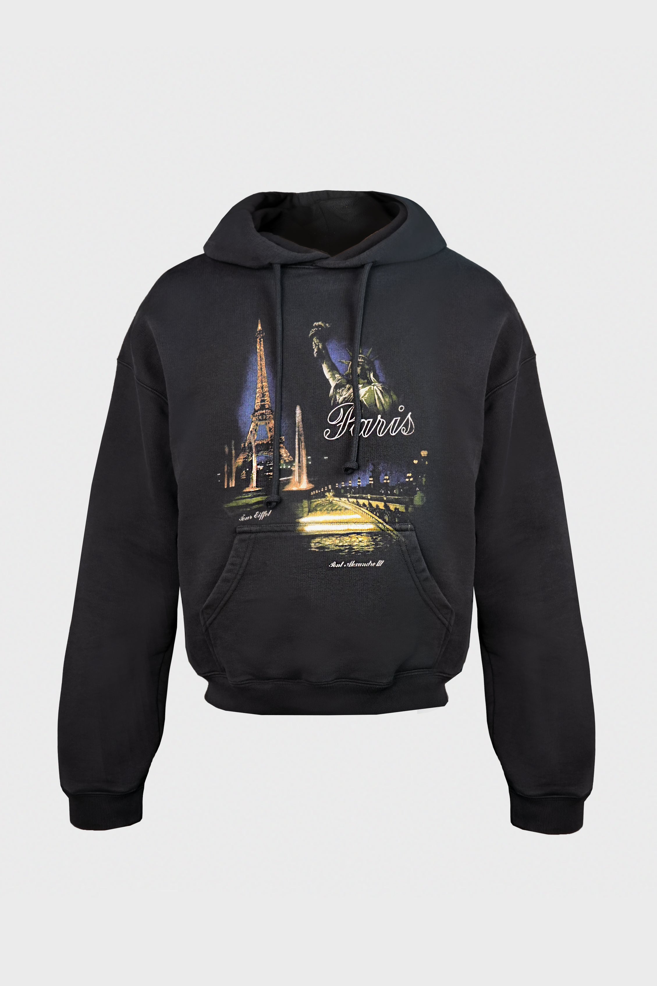 PARIS TOURIST FITTED HOODIE BLACK
