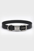 BIKER CROSS LOGO ID-BELT BLACK / SILVER