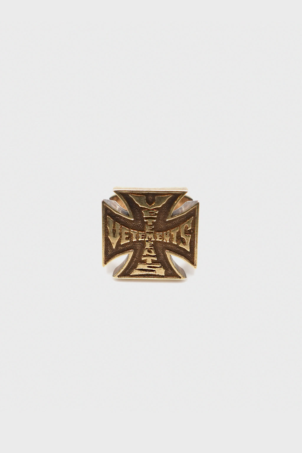 BIKER CROSS LOGO RING GOLD