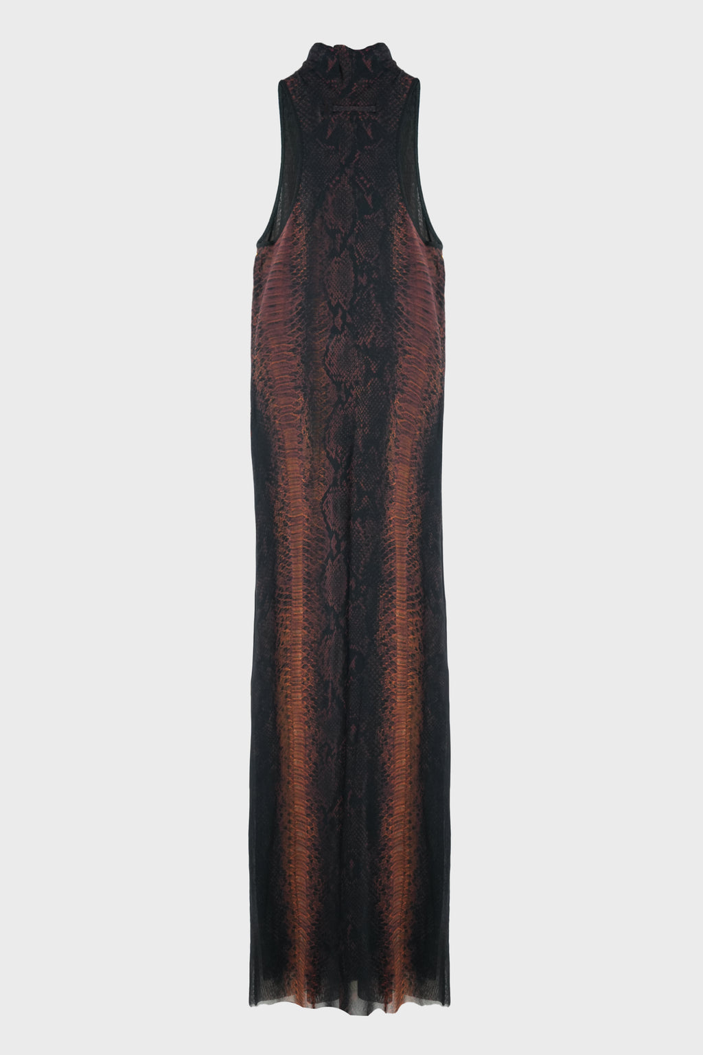 MESH HIGH NECK LONG DRESS PRINTED "PYTHON"