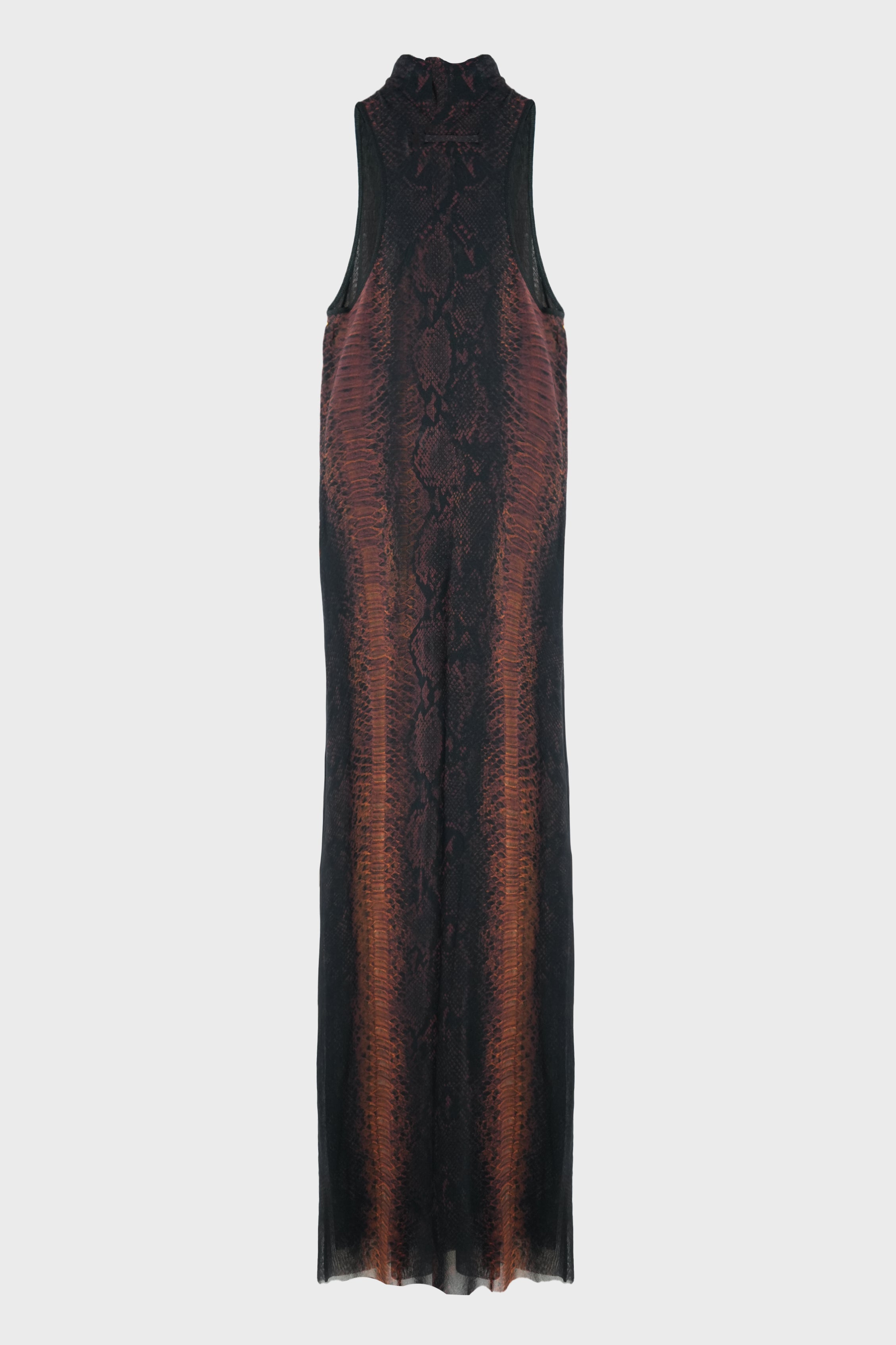 MESH HIGH NECK LONG DRESS PRINTED "PYTHON"