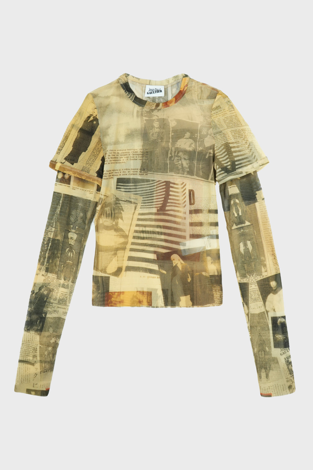 MESH DOUBLE SLEEVES BABY TEE PRINTED "JOURNAL"