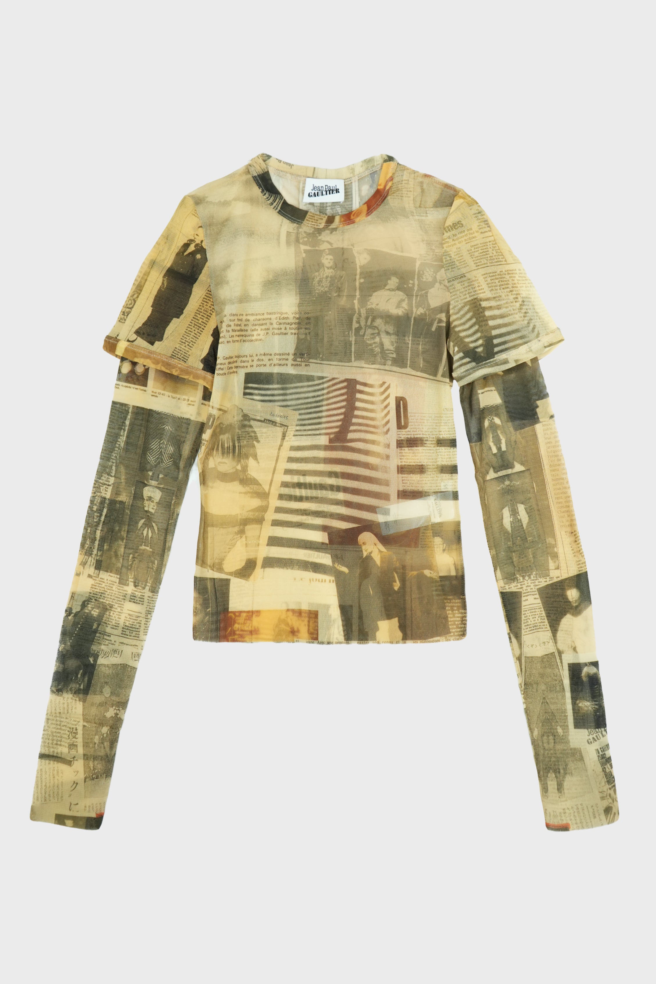 MESH DOUBLE SLEEVES BABY TEE PRINTED "JOURNAL"