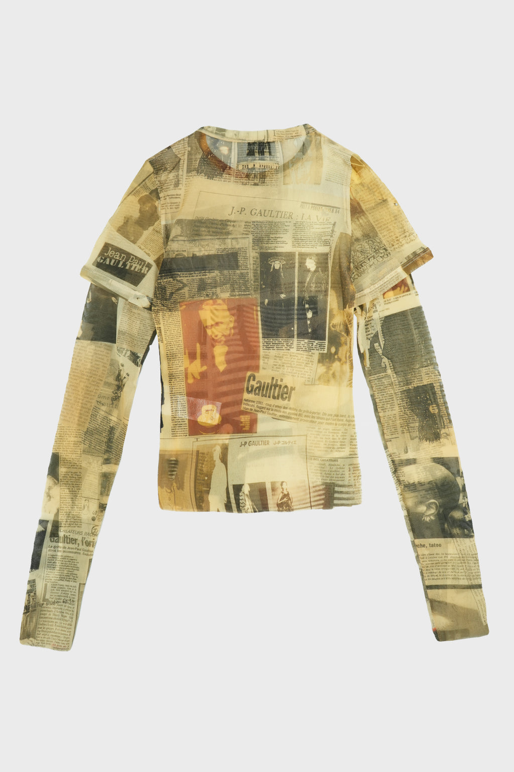 MESH DOUBLE SLEEVES BABY TEE PRINTED "JOURNAL"