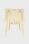 SHORT W/ "GAULTIER" PATCH & OVERALL BUCKLES NUDE