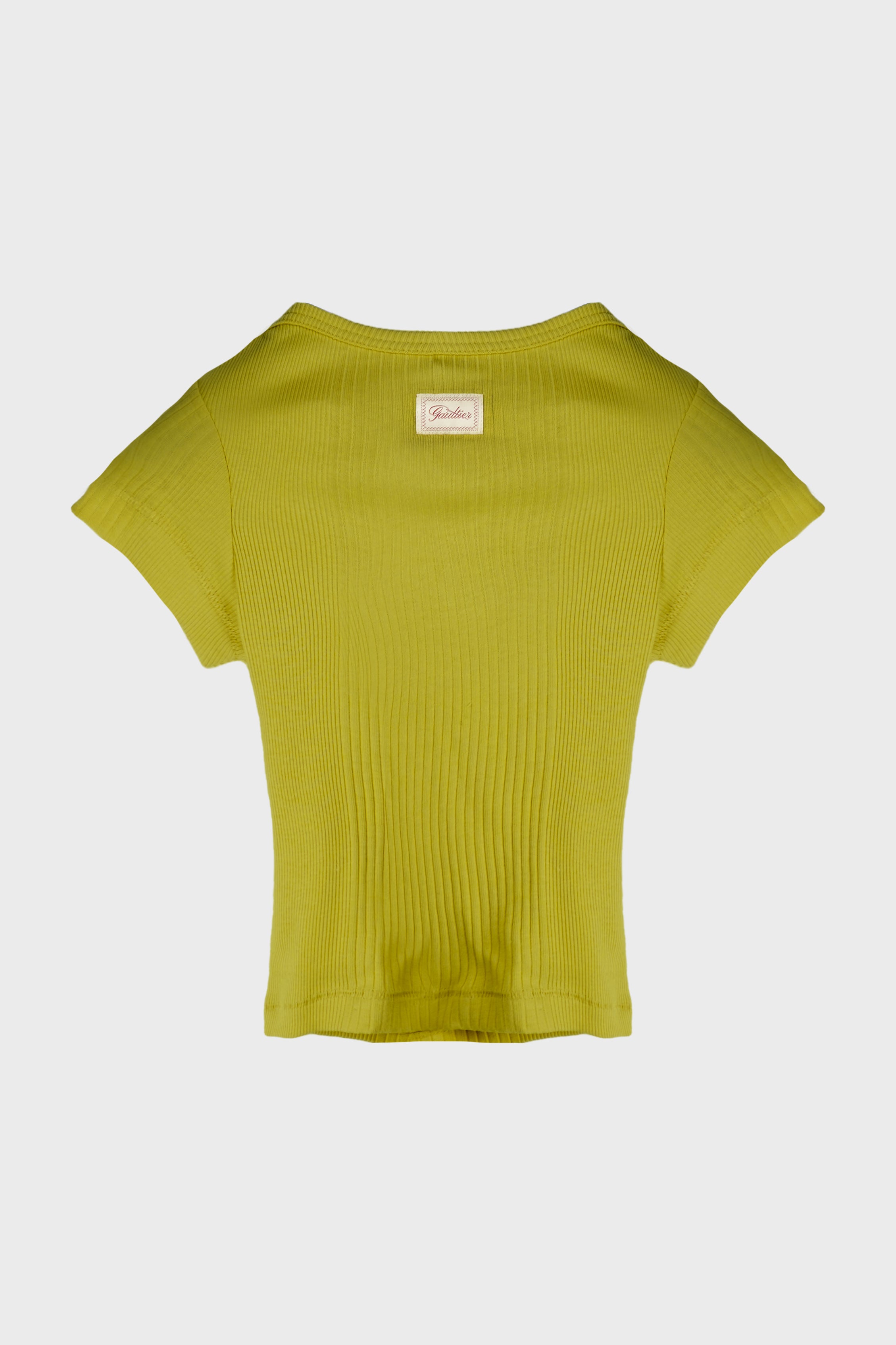 CROPPED BABY TEE W/ "GAULTIER" PATCH